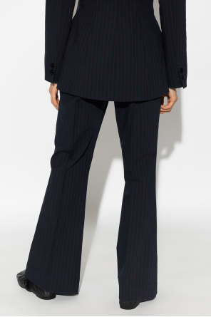 Ganni Pleat-front gathered-detail trousers
