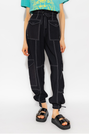 Ganni zig-zag trousers with contrasting seams