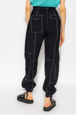 Ganni zig-zag trousers with contrasting seams