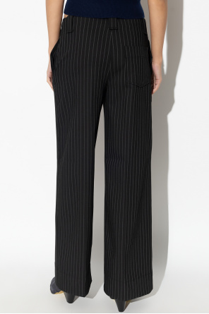 Ganni Pleat-front trousers with pinstripes