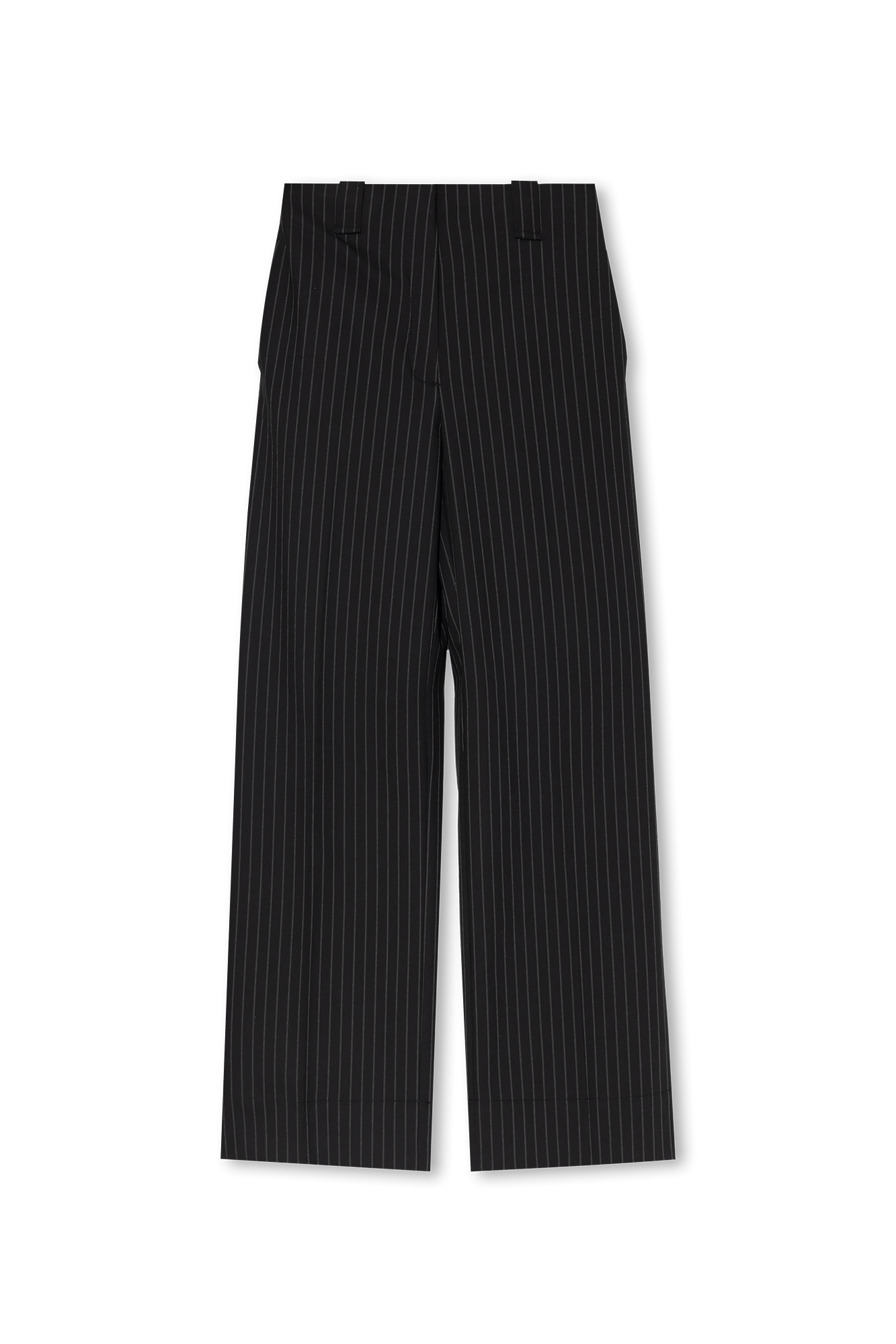 Ganni Pleat-front trousers with pinstripes