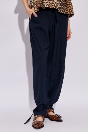 Ganni Relaxed-fitting stretch trousers
