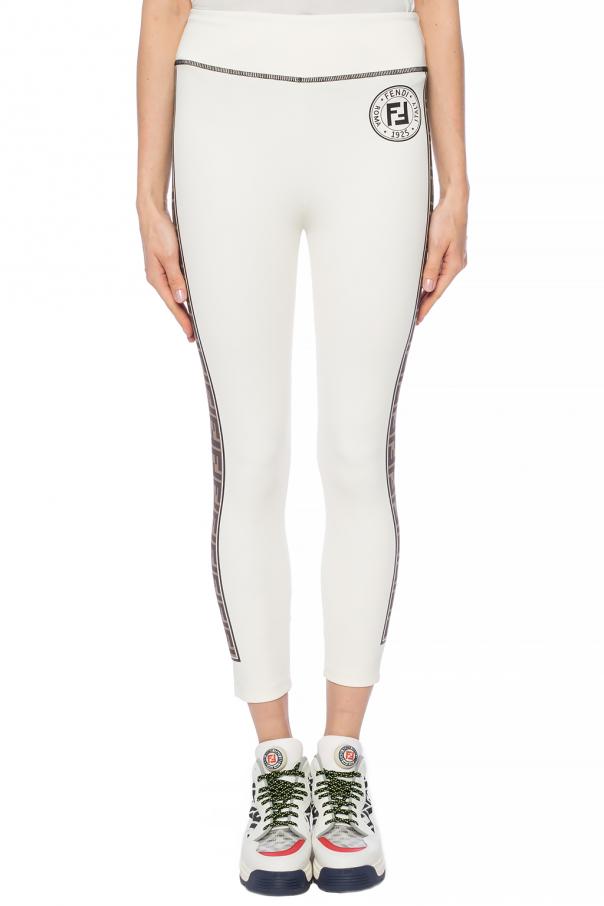 fendi logo side stripe leggings