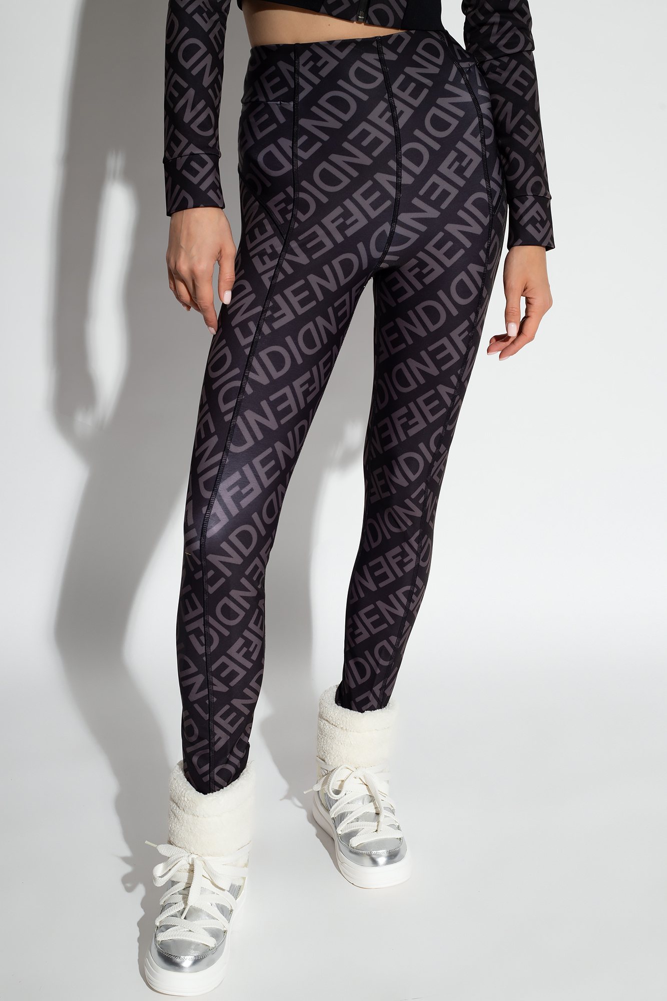 Black 'Skiwear' line insulated leggings Fendi - Vitkac France