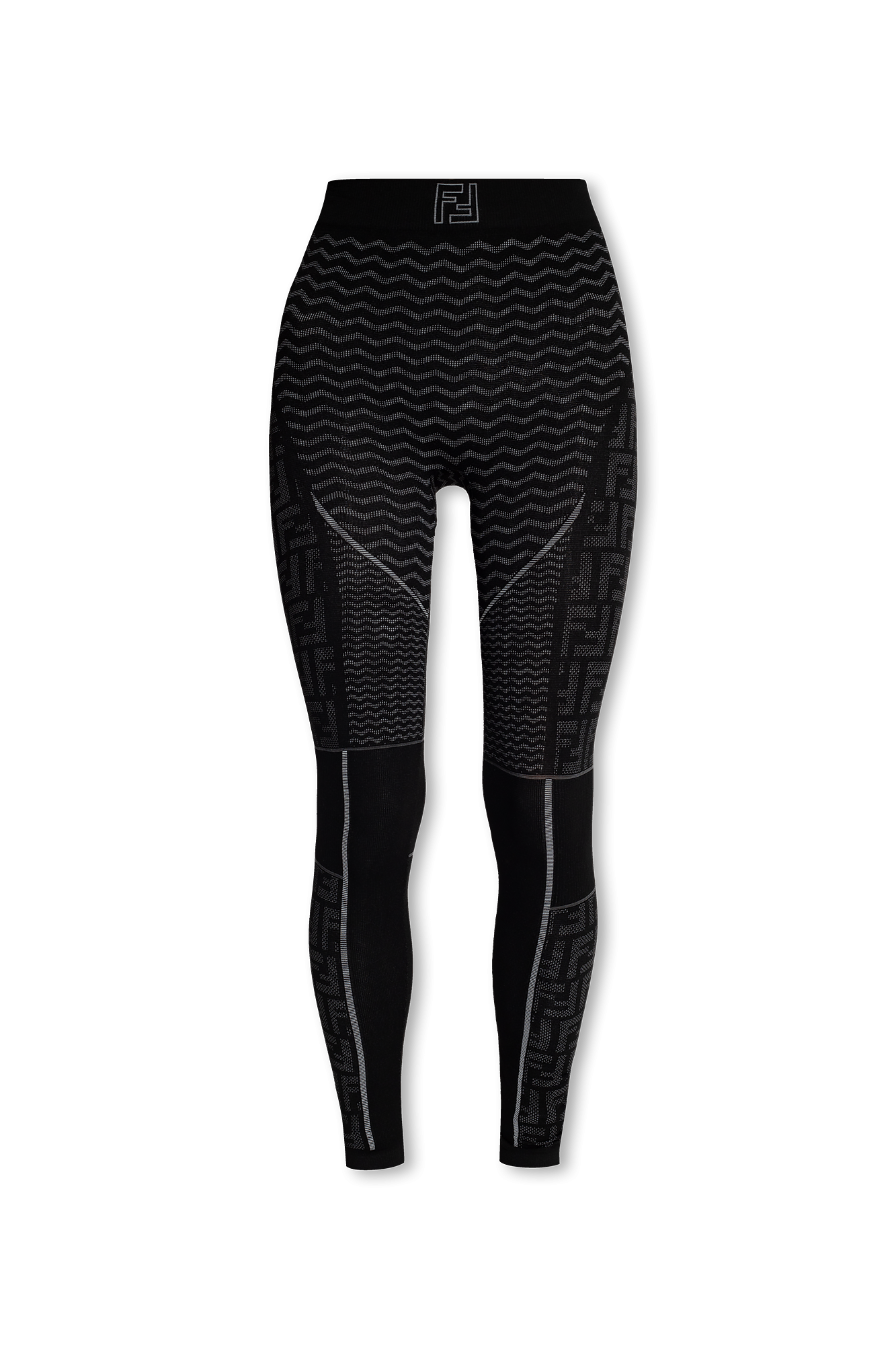GenesinlifeShops Australia - Black 'Skiwear' line leggings Fendi
