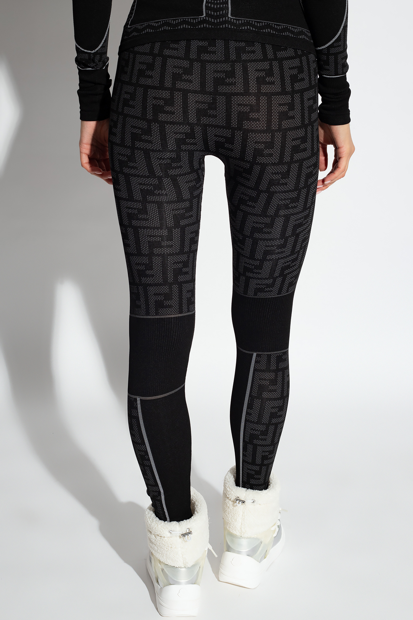 GenesinlifeShops Australia - Black 'Skiwear' line leggings Fendi - Fendi  2Jours Tote in Cow Print Calf Hair