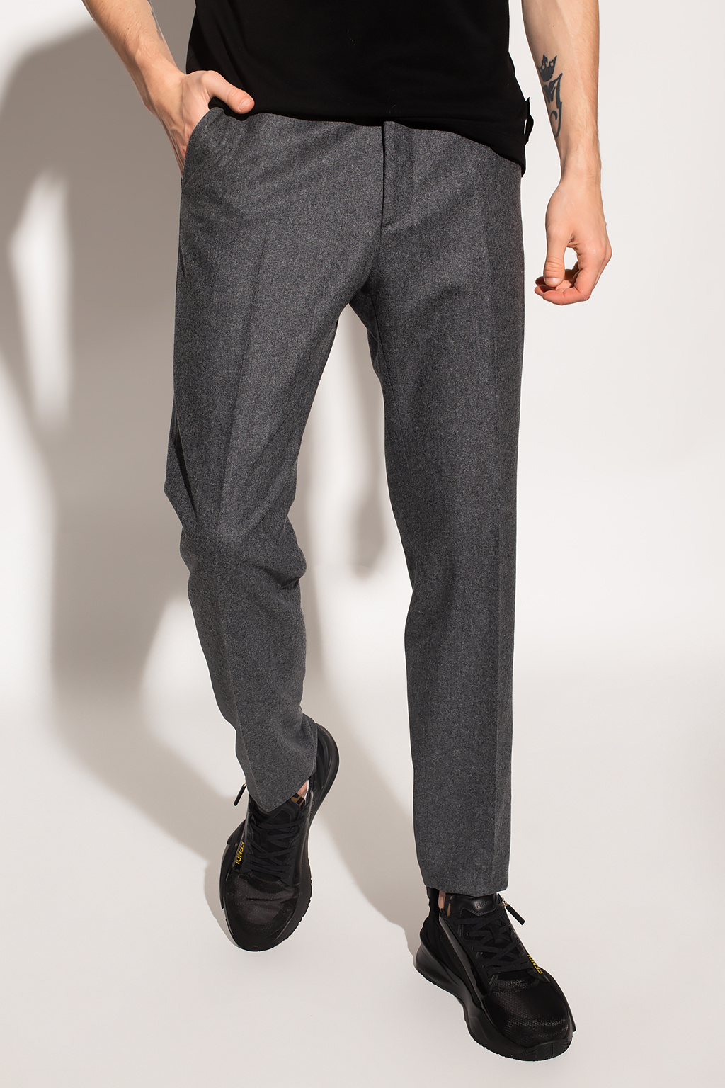 Fendi Wool pleat-front trousers