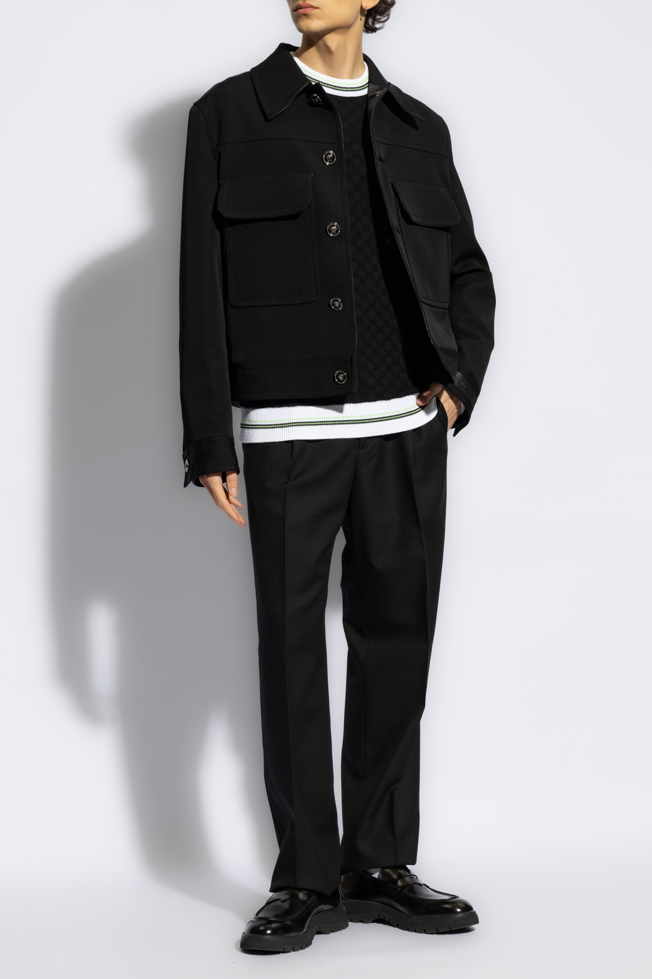 Fendi Wool pleat-front trousers