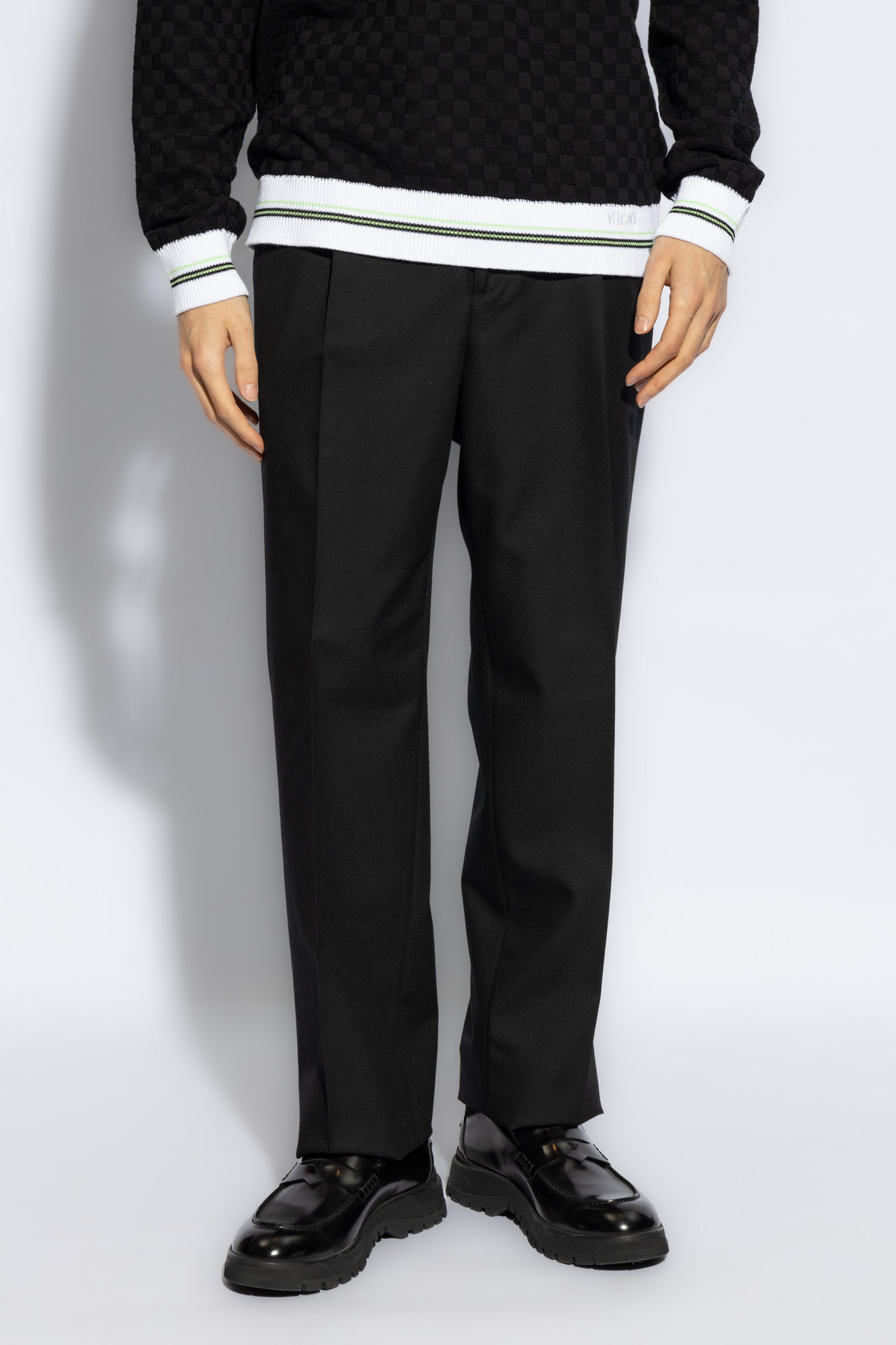 Fendi Wool pleat-front trousers