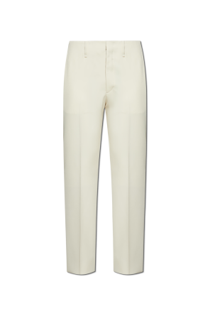 Wool trousers with crease