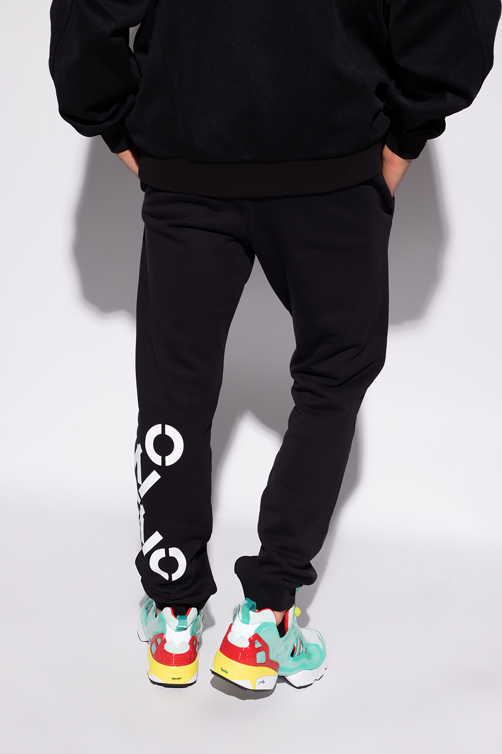 Kenzo coated legging flares in black