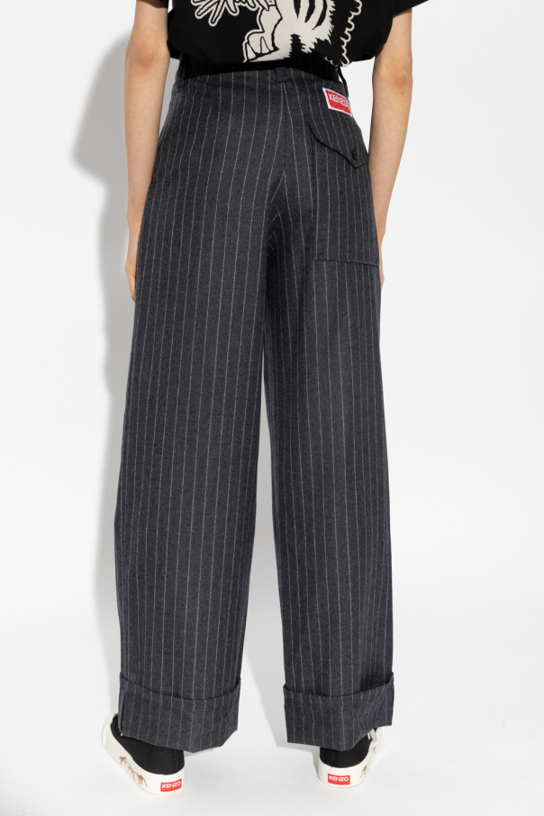 Kenzo Wool trousers | fringe detail mini dress in black | Women