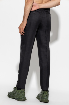 Kenzo Pleat-front ruffle-embellished trousers