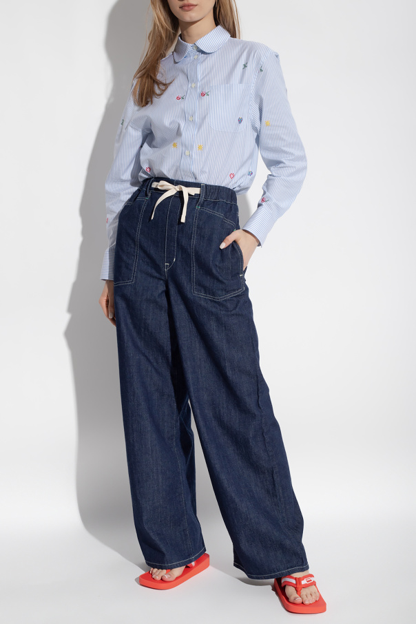 Kenzo Saint Laurent cropped mid-rise jeans