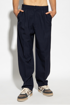 Kenzo Wool pleat-front trousers with logo