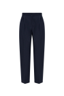 Kenzo NAVY BLUE Wool pleat-front trousers with logo