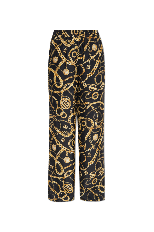 Silk trousers with print od Balmain