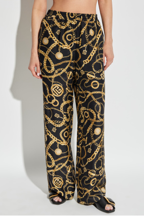 Balmain Silk trousers with print