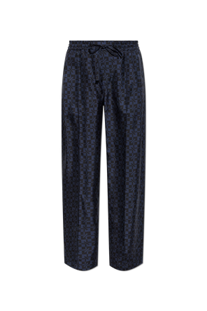 Wide-leg silk trousers