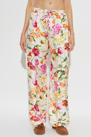 Kenzo Pantalones de seda con lazo