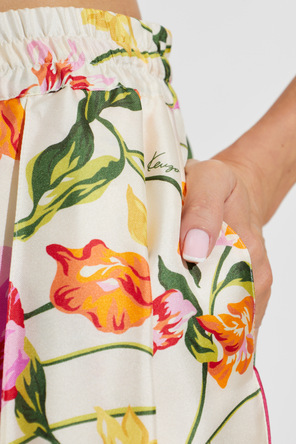 Kenzo Pantalones de seda con lazo