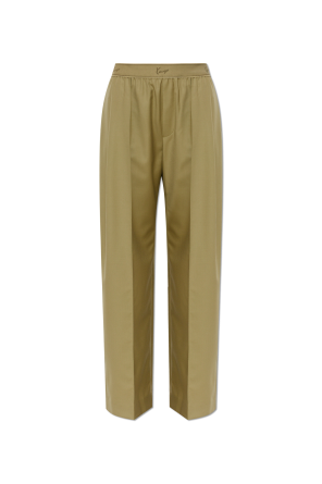 Pantalones de lana de pierna ancha