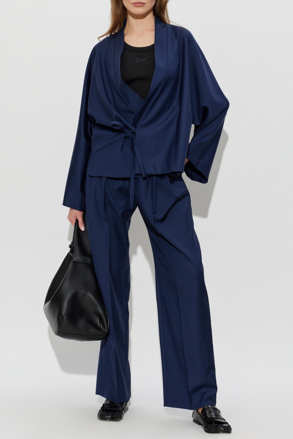 Kenzo Pantalones de lana de pierna ancha