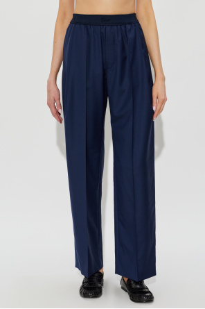 Kenzo Pantalones de lana de pierna ancha