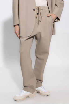 Issey Miyake cut-out detailing panelled dress Weiß Sweatpants with logo patch