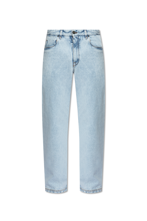 Fendi croc-effect Straight-leg jeans