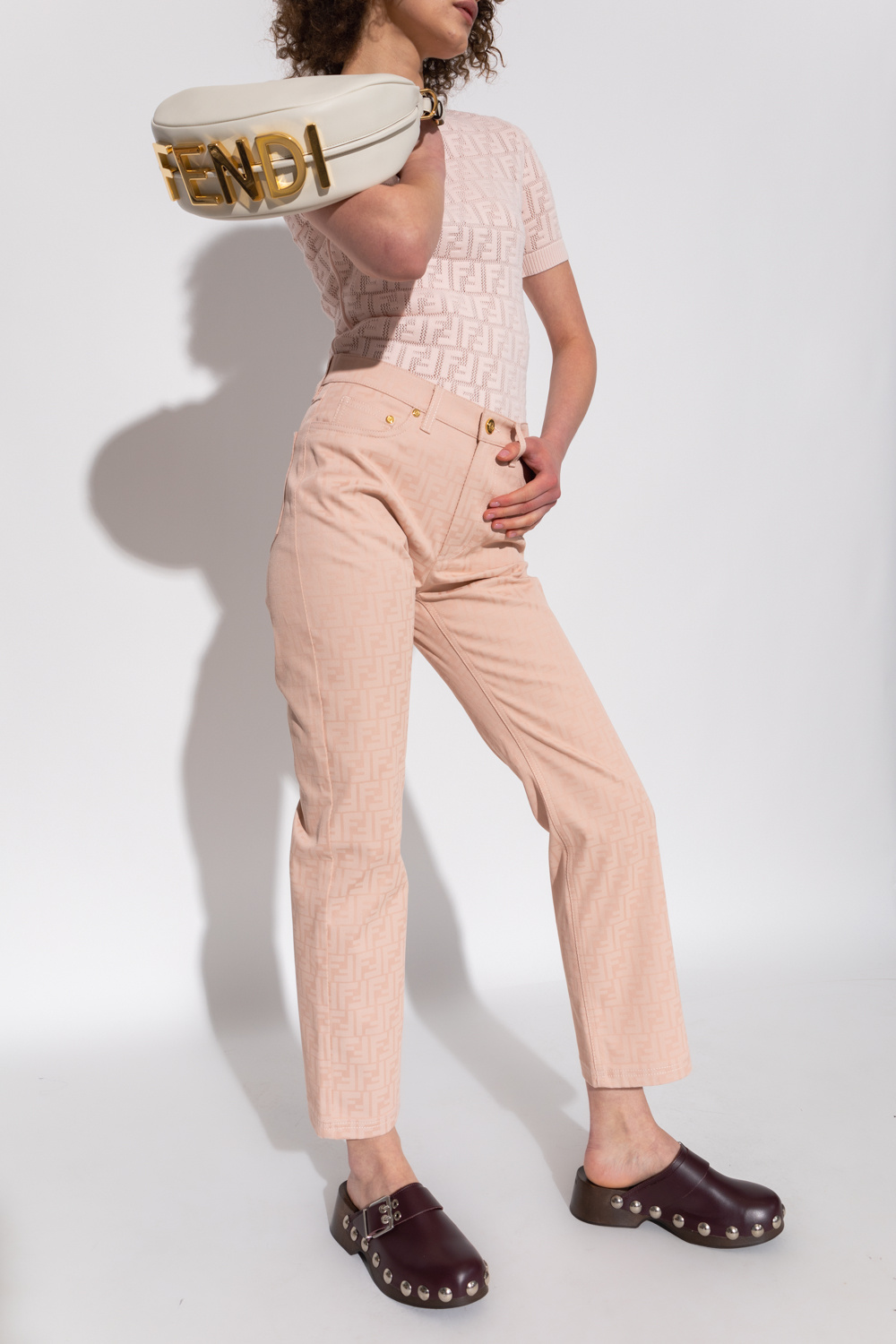 FENDI for CAMEL HAIR COAT - Pink Monogrammed jeans Fendi for - IetpShops  Australia