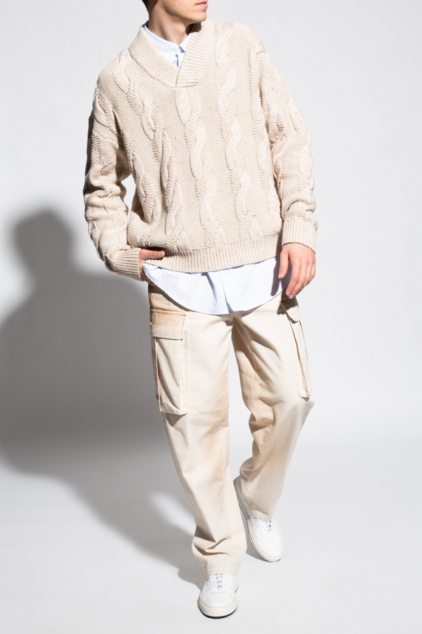 Trousers with pockets Acne Studios - GenesinlifeShops GB - Aloe silk shirt  dress Weiß