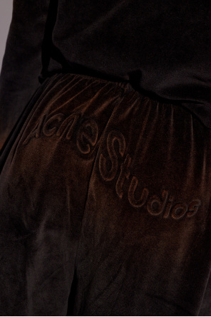 Acne Studios Welurowe spodnie z logo
