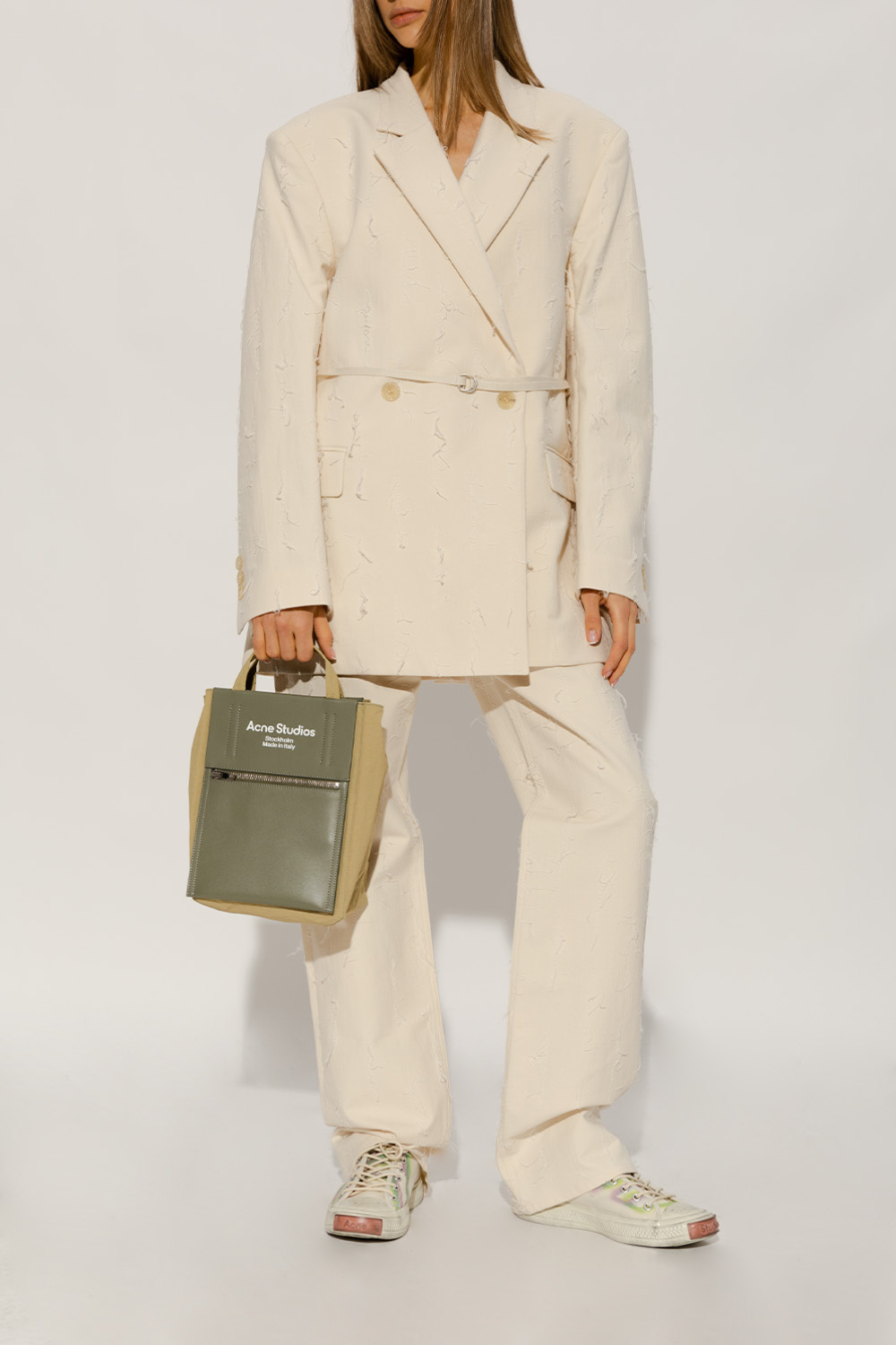 Gestreifte Shorts Clam aus Baumwolle - Cream Embroidered trousers Acne  Studios - IetpShops TW