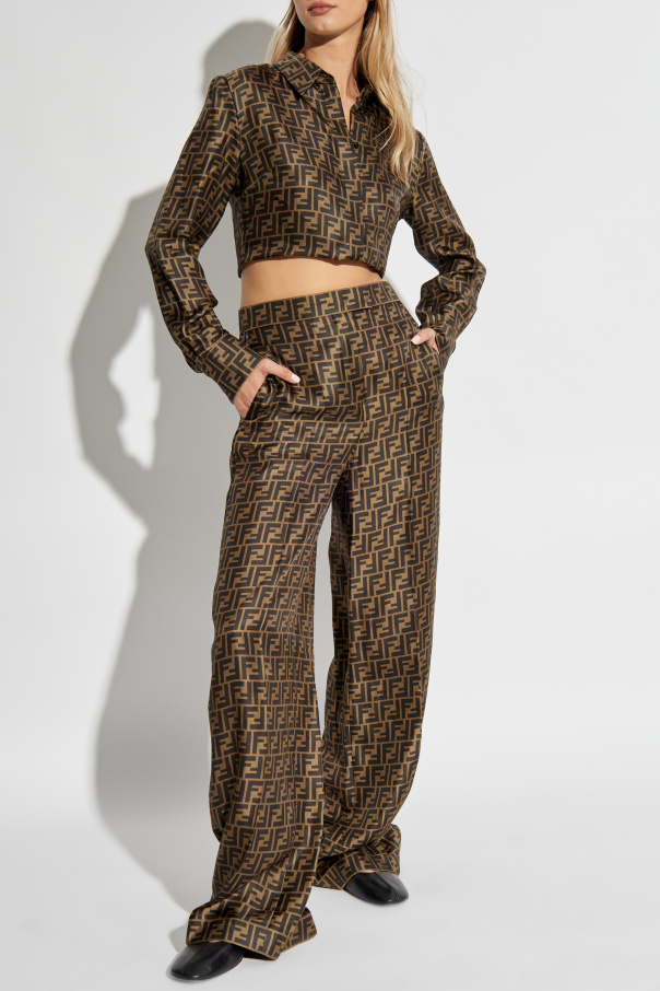 Fendi Silk trousers with monogram