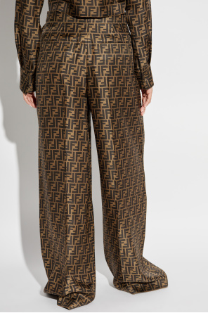 Fendi Silk trousers with monogram