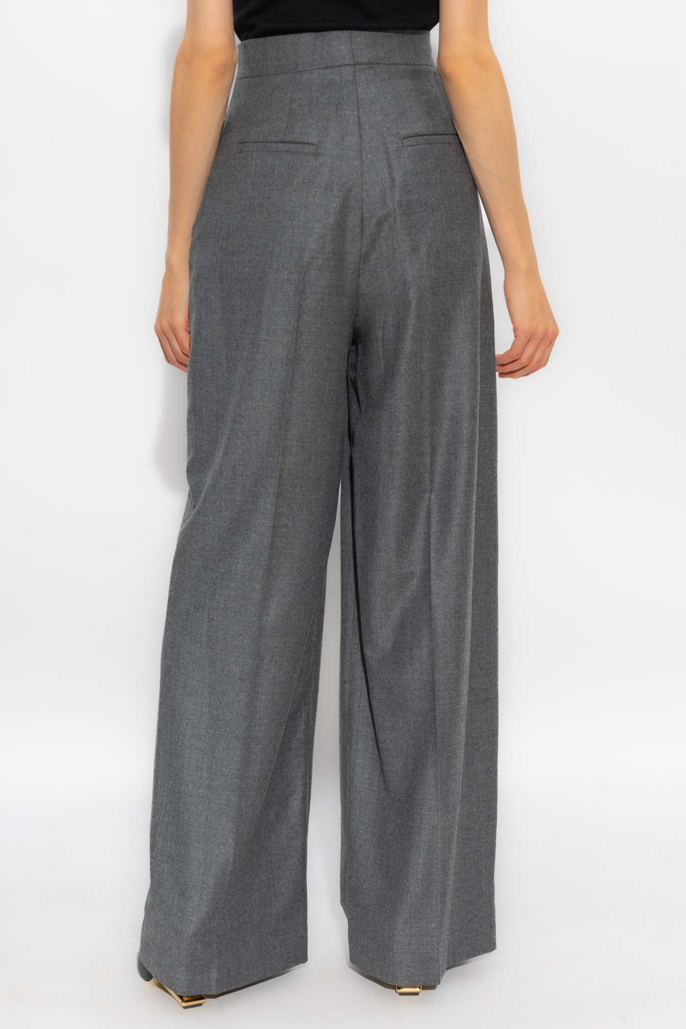 Fendi Wool pleat-front trousers