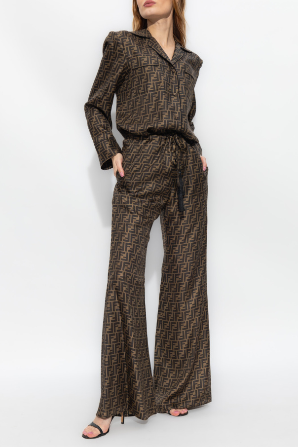 Fendi Silk trousers with monogram