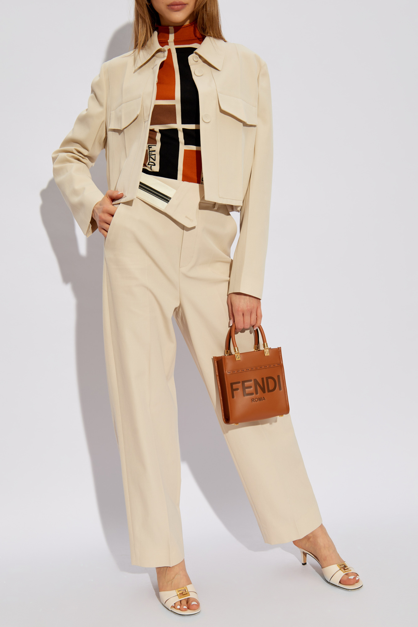 Fendi Creased Zip trousers