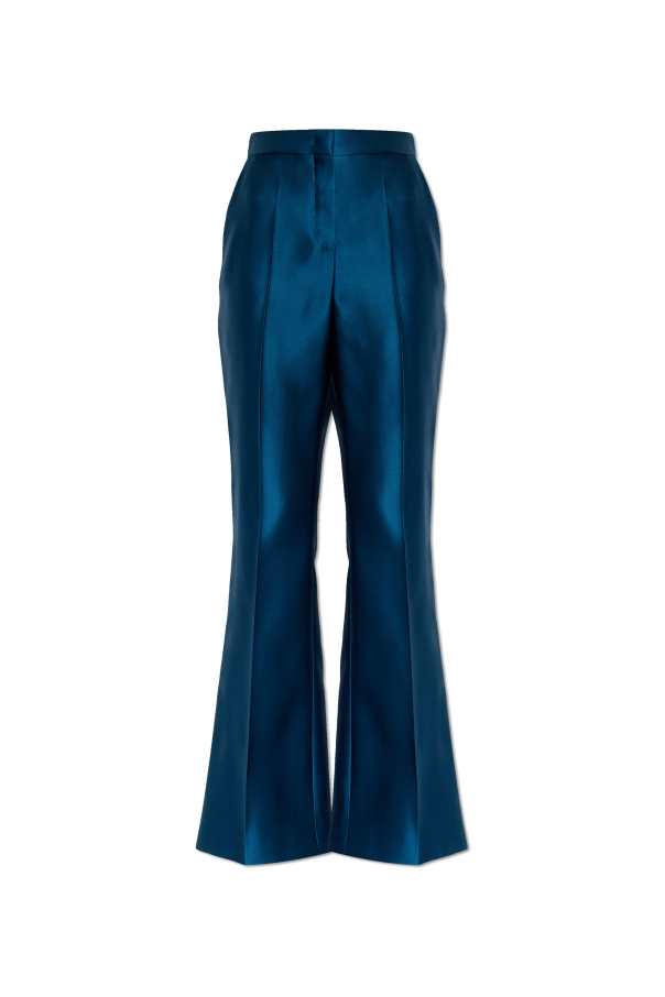 Silk trousers with flared creased legs od Fendi
