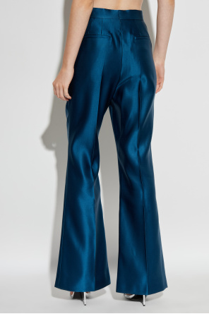 Fendi Pantalones de seda acampanados con raya