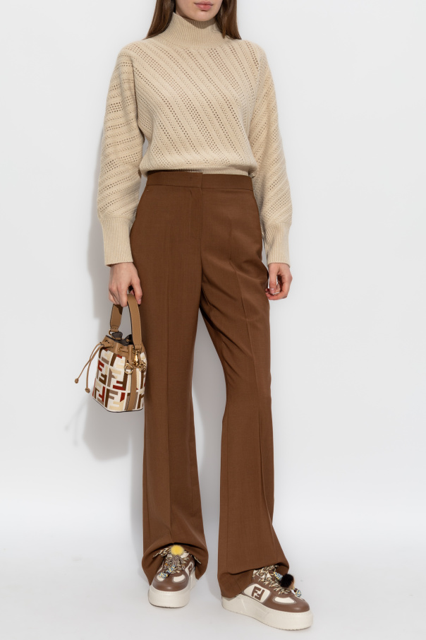 Fendi Flared crease-leg trousers