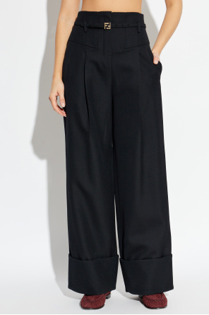 Fendi Wool wide-leg trousers