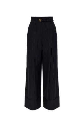 Wełniane spodnie w prążki