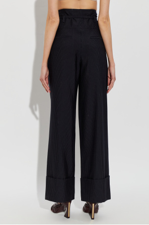 Fendi Wełniane spodnie w prążki