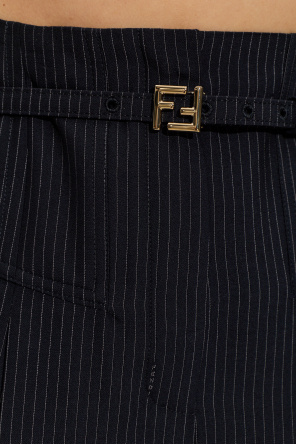 Fendi Wełniane spodnie w prążki