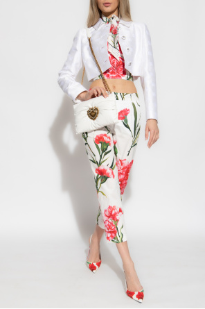 Pleat-front trousers with floral motif od Dolce & Gabbana