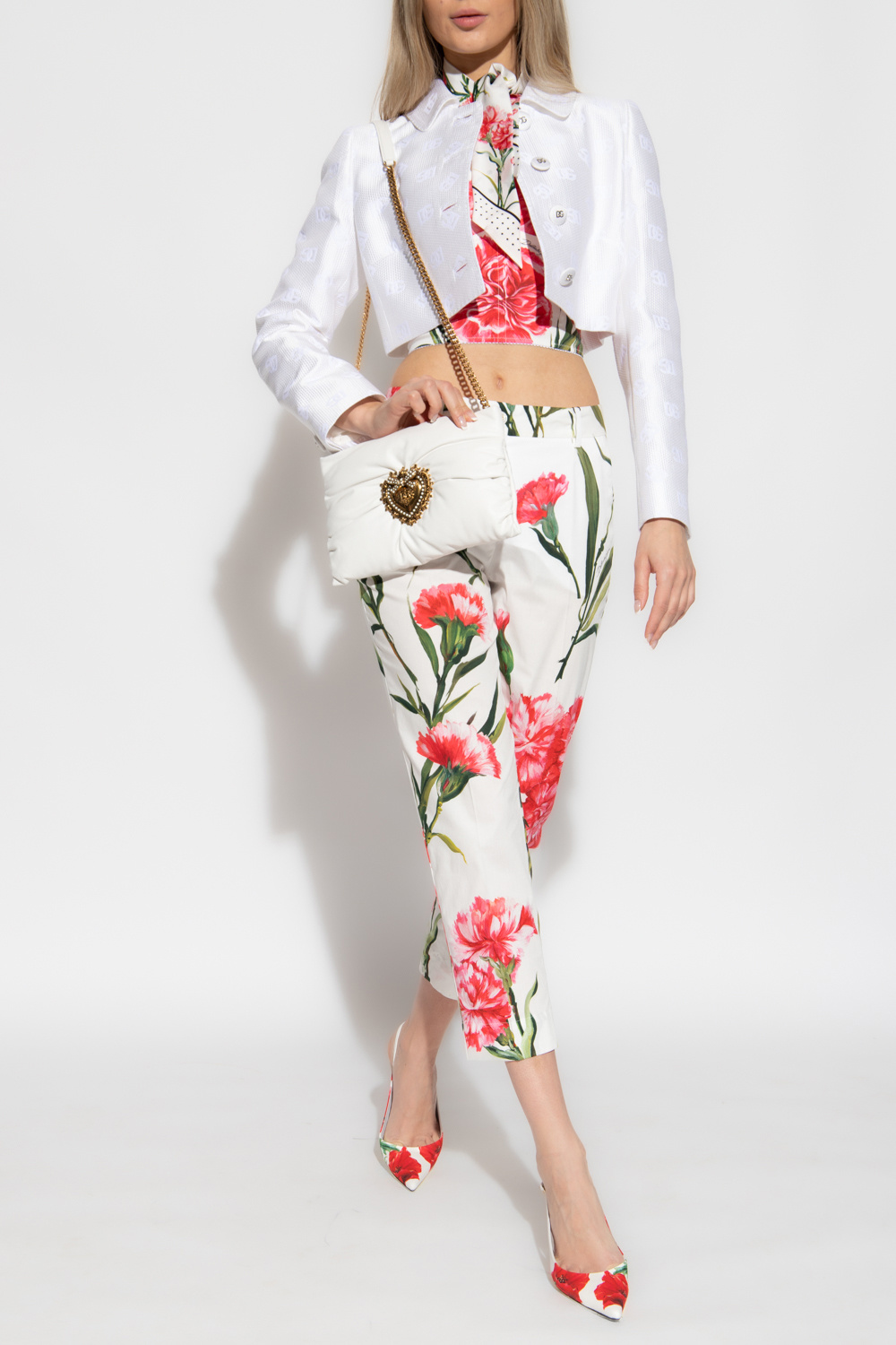 Dolce & Gabbana Pleat-front trousers with floral motif