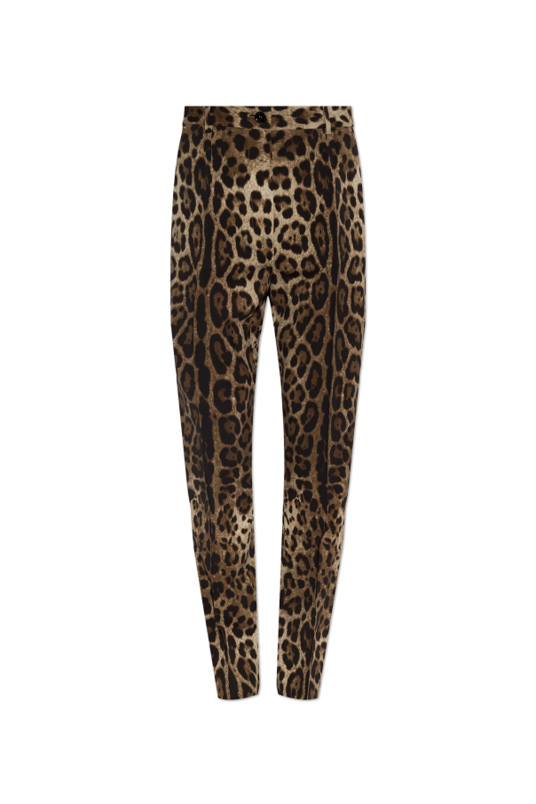 Wool trousers with animal motif od Dolce & Gabbana