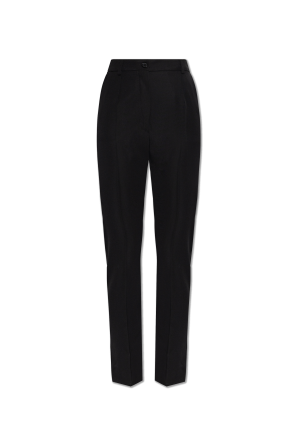 Wool pleated trousers